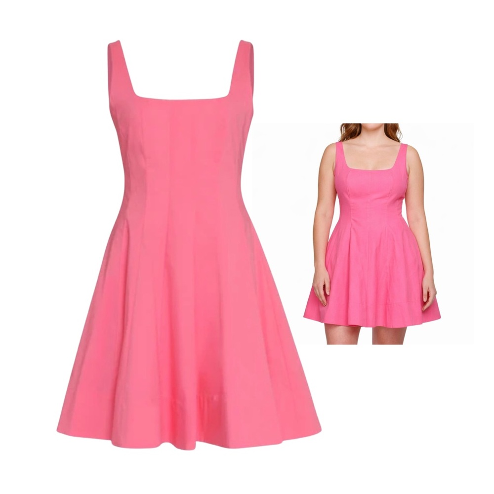 STAUD Flirty Cotton Pink Sleeveless Dress Size 10